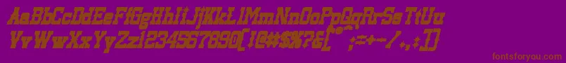 フォントLassiterBoldItalic – 紫色の背景に茶色のフォント