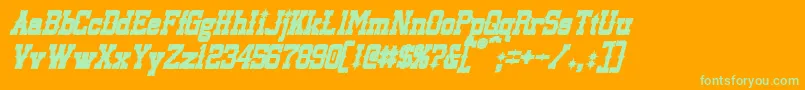 LassiterBoldItalic Font – Green Fonts on Orange Background