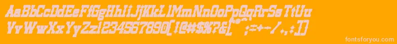 LassiterBoldItalic-fontti – vaaleanpunaiset fontit oranssilla taustalla