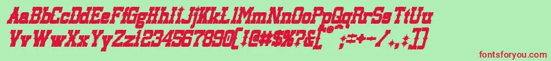LassiterBoldItalic-fontti – punaiset fontit vihreällä taustalla