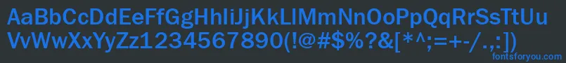 Franklingothmediumett Font – Blue Fonts on Black Background