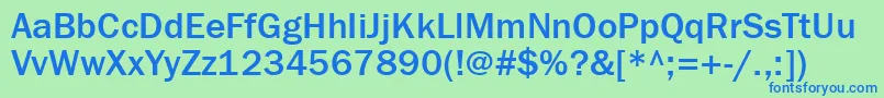 Franklingothmediumett Font – Blue Fonts on Green Background