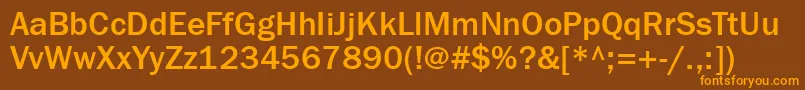 Franklingothmediumett Font – Orange Fonts on Brown Background
