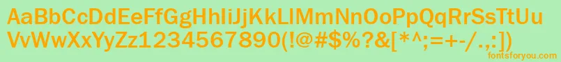 Franklingothmediumett Font – Orange Fonts on Green Background