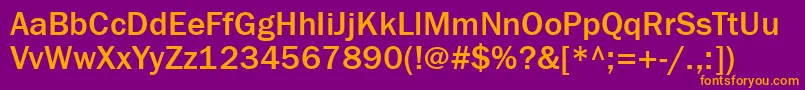 Franklingothmediumett Font – Orange Fonts on Purple Background