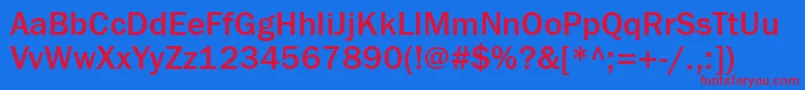Franklingothmediumett Font – Red Fonts on Blue Background