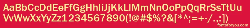 Franklingothmediumett Font – Yellow Fonts on Red Background