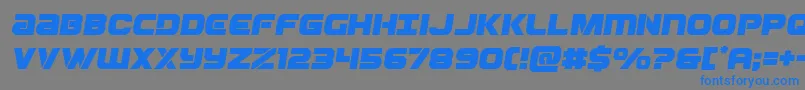 フォントOzdasemital – 灰色の背景に青い文字