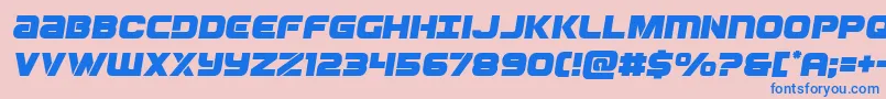 フォントOzdasemital – ピンクの背景に青い文字