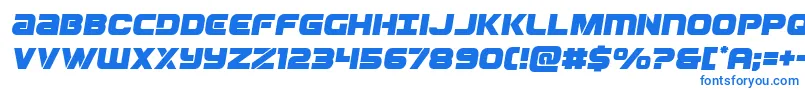 フォントOzdasemital – 白い背景に青い文字