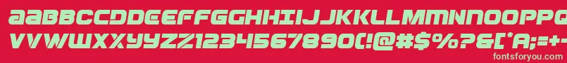 フォントOzdasemital – 赤い背景に緑の文字