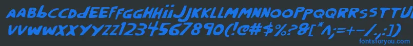 Crappityi Font – Blue Fonts on Black Background