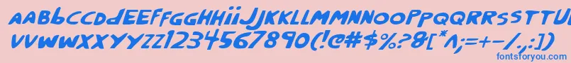 Crappityi Font – Blue Fonts on Pink Background