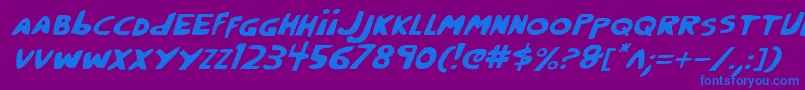 フォントCrappityi – 紫色の背景に青い文字