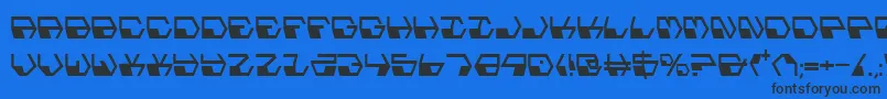 フォントDeranianCondensed – 黒い文字の青い背景