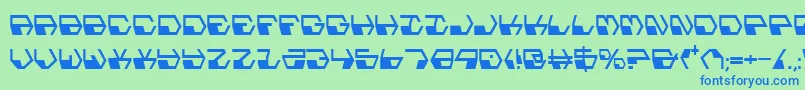 フォントDeranianCondensed – 青い文字は緑の背景です。