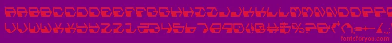 フォントDeranianCondensed – 紫の背景に赤い文字