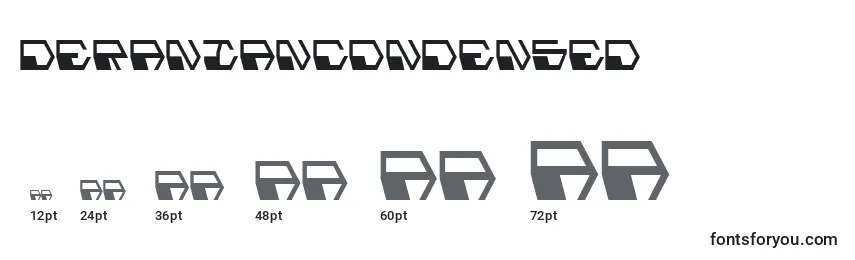 Размеры шрифта DeranianCondensed