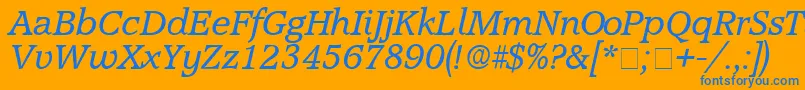 ConsoDisplaySsiItalic Font – Blue Fonts on Orange Background