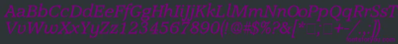 Шрифт ConsoDisplaySsiItalic – фиолетовые шрифты на чёрном фоне