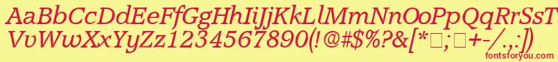 ConsoDisplaySsiItalic Font – Red Fonts on Yellow Background