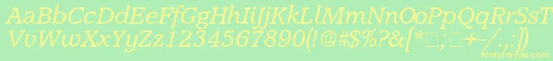 ConsoDisplaySsiItalic Font – Yellow Fonts on Green Background