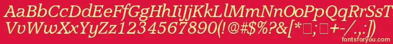 ConsoDisplaySsiItalic Font – Yellow Fonts on Red Background