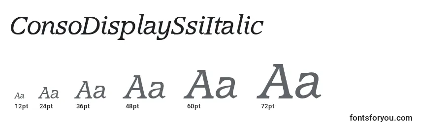 Размеры шрифта ConsoDisplaySsiItalic