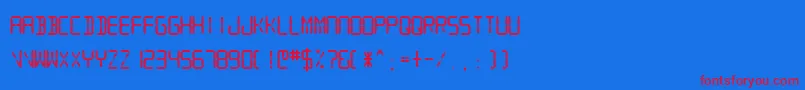 SfDigitalReadoutHeavy Font – Red Fonts on Blue Background