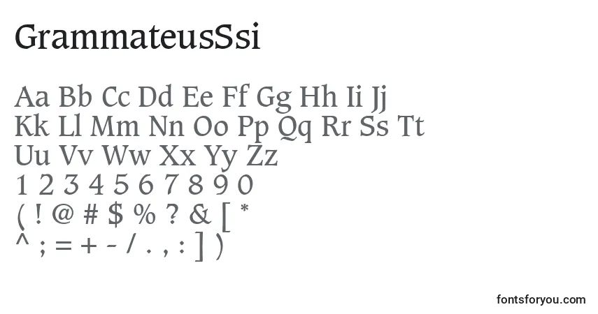GrammateusSsi-fontti – aakkoset, numerot, erikoismerkit