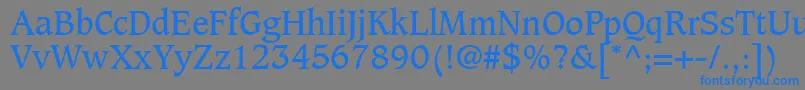 フォントGrammateusSsi – 灰色の背景に青い文字