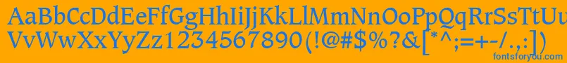 フォントGrammateusSsi – オレンジの背景に青い文字