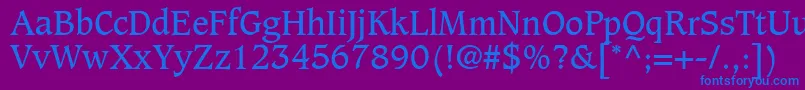 GrammateusSsi Font – Blue Fonts on Purple Background