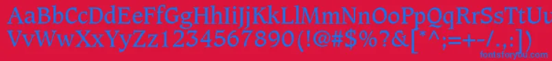 フォントGrammateusSsi – 赤い背景に青い文字