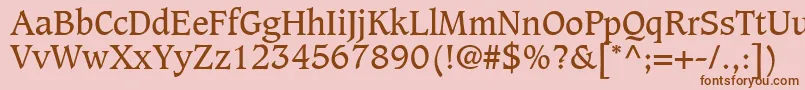 Шрифт GrammateusSsi – коричневые шрифты на розовом фоне