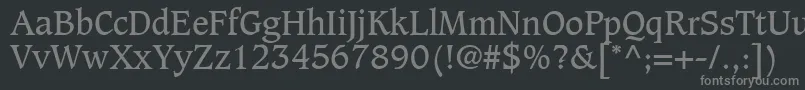 フォントGrammateusSsi – 黒い背景に灰色の文字