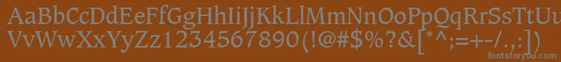 フォントGrammateusSsi – 茶色の背景に灰色の文字