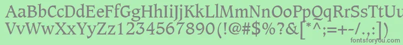 フォントGrammateusSsi – 緑の背景に灰色の文字