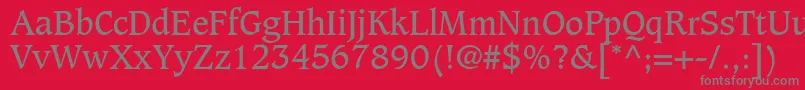 フォントGrammateusSsi – 赤い背景に灰色の文字