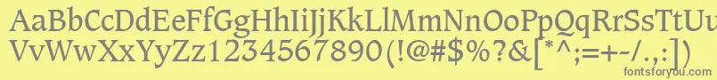 フォントGrammateusSsi – 黄色の背景に灰色の文字