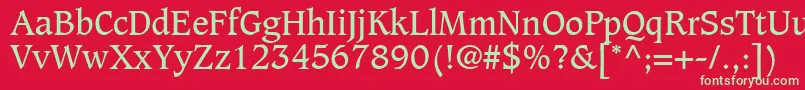 フォントGrammateusSsi – 赤い背景に緑の文字