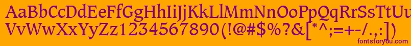 GrammateusSsi Font – Purple Fonts on Orange Background