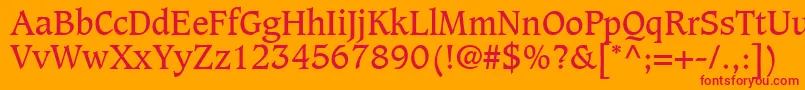 フォントGrammateusSsi – オレンジの背景に赤い文字