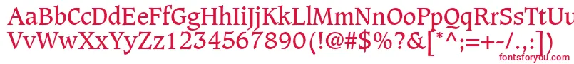 フォントGrammateusSsi – 白い背景に赤い文字