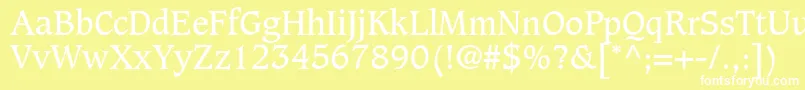 フォントGrammateusSsi – 黄色い背景に白い文字