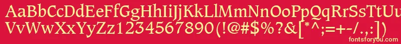 フォントGrammateusSsi – 黄色の文字、赤い背景