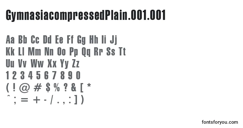 GymnasiacompressedPlain.001.001 Font – alphabet, numbers, special characters