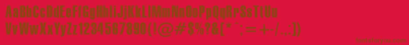 More about GymnasiacompressedPlain.001.001 Font GymnasiacompressedPlain.001.001 Font – Brown Fonts on Red Background