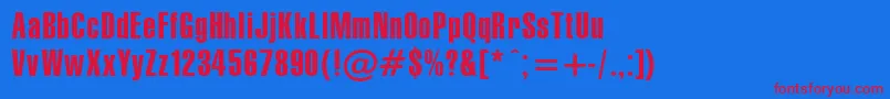 GymnasiacompressedPlain.001.001 Font – Red Fonts on Blue Background