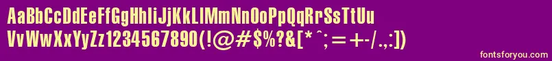 GymnasiacompressedPlain.001.001 Font – Yellow Fonts on Purple Background